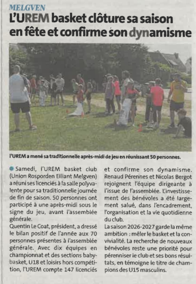 Articles de journaux saison 2025-2026 !